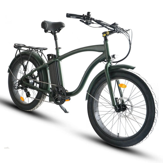 Coastal Cruiser 52v 24 Over 750W Step Over Ebike 24x3 Fat Tire Fat Tire Cruiser - Fat Tire eBike - COAST|FATT|GREEN|0008 eBike Super Shop