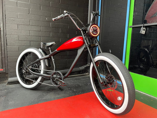 Custom Cheetah Plus Black Widow eBike – 750W Fat Tire Motorcycle - Inspired Electric Bike - Cafe Racers - REVI|Black Widdow|2925 eBike Super Shop