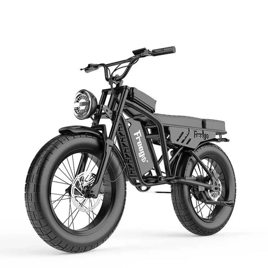 FREEGO Shotgun Lite F0 Electric Mini Fat Tire eBike - Moto 500 w Electric e - Moto Style eBike - Moto Style - FREEG|GREEN|2984 eBike Super Shop