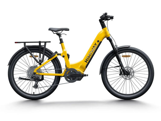 HIMIWAY A7 PRO 500 w Step Thru Ebike 27.5x2.4 Fat Electric Beach Cruiser eBike - Beach Cruiser eBike - HIMIW|BEACH|YELLO|0169 eBike Super Shop