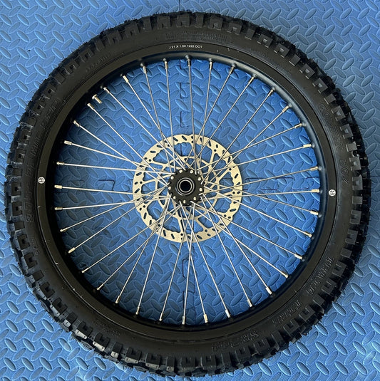 Throne eMoto Wheel Set Shinko 244 Dual Sport 21" Front Wheel & Tire Set for e - Moto Bikes *Does not include rotor or sprocket* - Throne Wheel & Tire Set - Throne | Shinko | 21 inch | Front Wheel & Tire Set eBike Super Shop