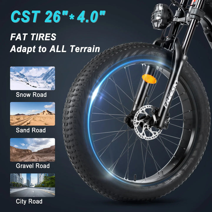  FREESKY Swifthorse X-6e 1000 w Mountain Ebike 4 Fat Tire Electric Fat Tire Mountain eBike