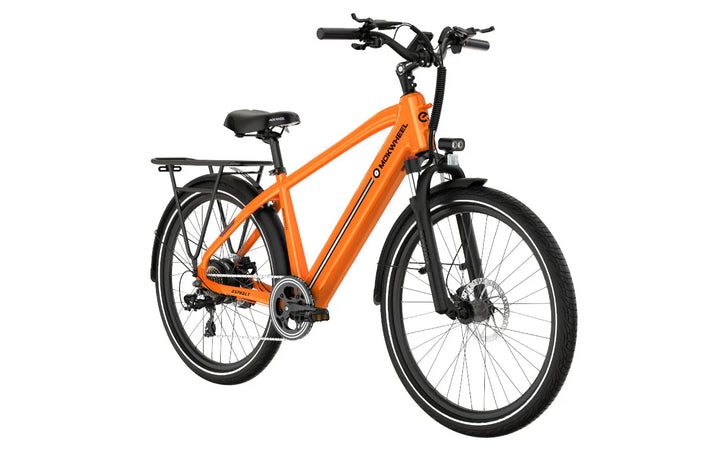 Orange MOKWHEEL Asphalt  500 w Step Over Ebike 27.5x2.4 Urban Electric Beach Cruiser eBike