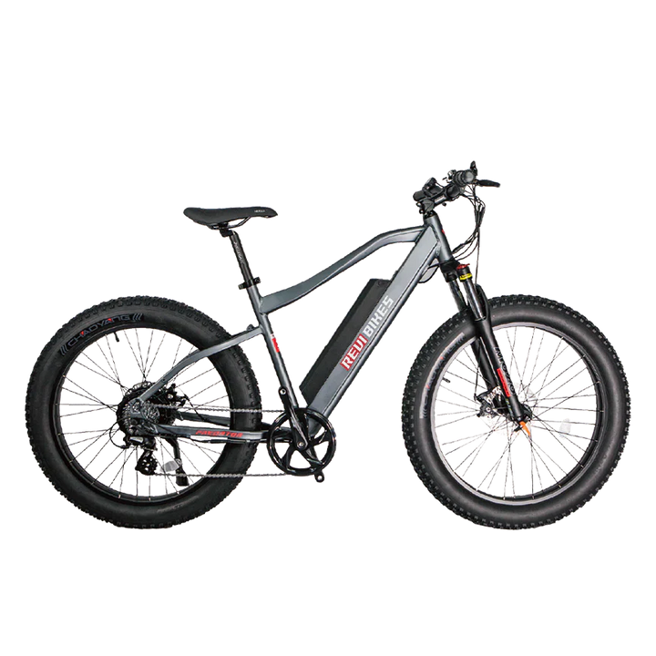 Black REVI Predator 750w Step Over Ebike 26x4 Fat Tire Electric Fat Tire Mountain eBike