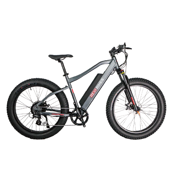 Black OB eBikes REVI Predator 750 w Ready to Ride Step Over Ebike 26x4 Electric Fat Tire Mountain eBike