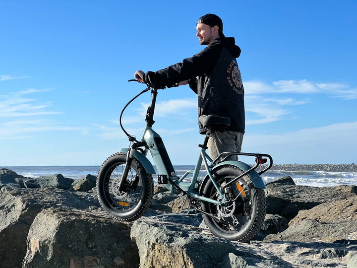  OB eBikes COASTAL CRUISER CC Folding 750 w Ready to Ride Step Thru Ebike 20x3 Electric Folding eBike