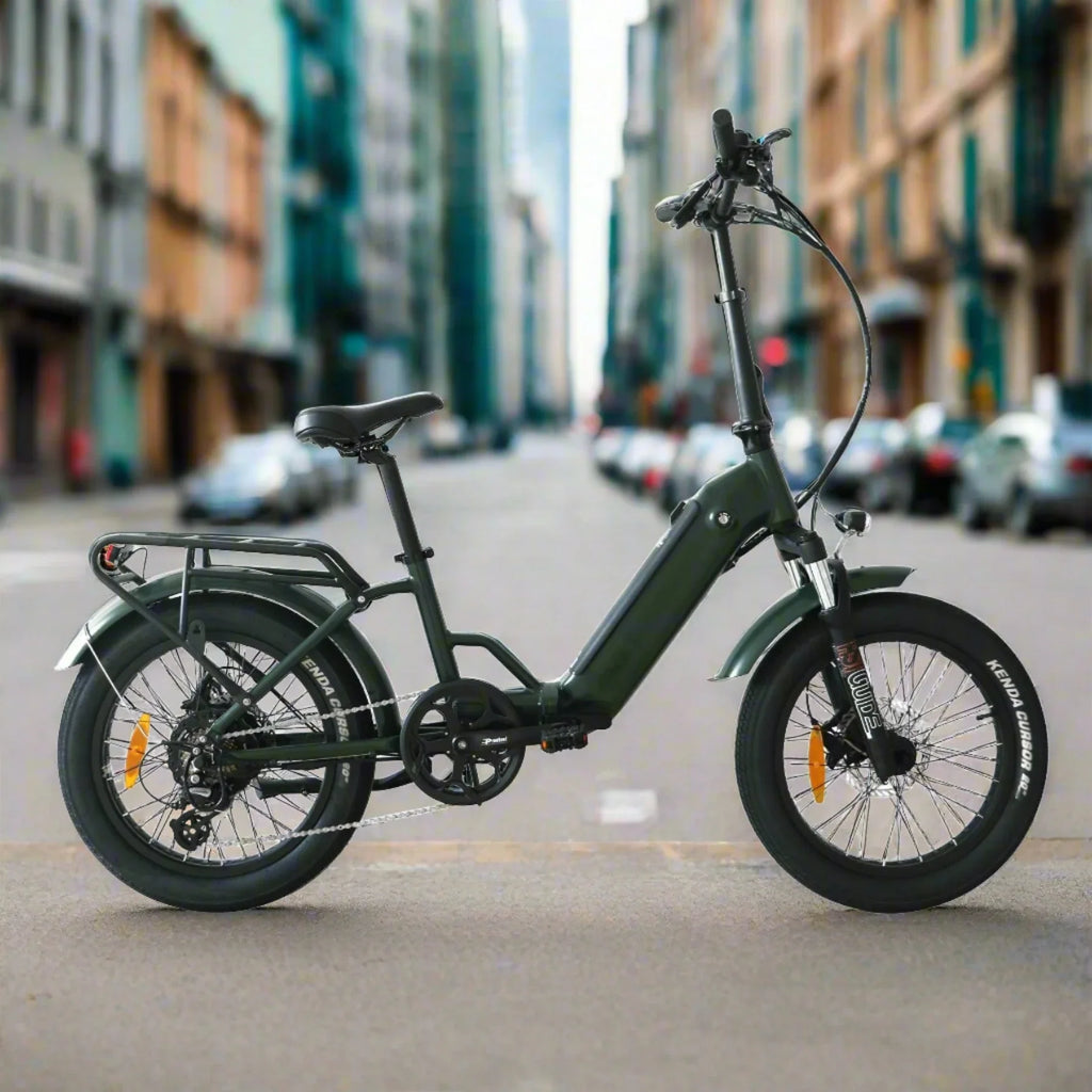 White OB eBikes COASTAL CRUISER CC Folding 750 w Ready to Ride Step Thru Ebike 20x3 Electric Folding eBike