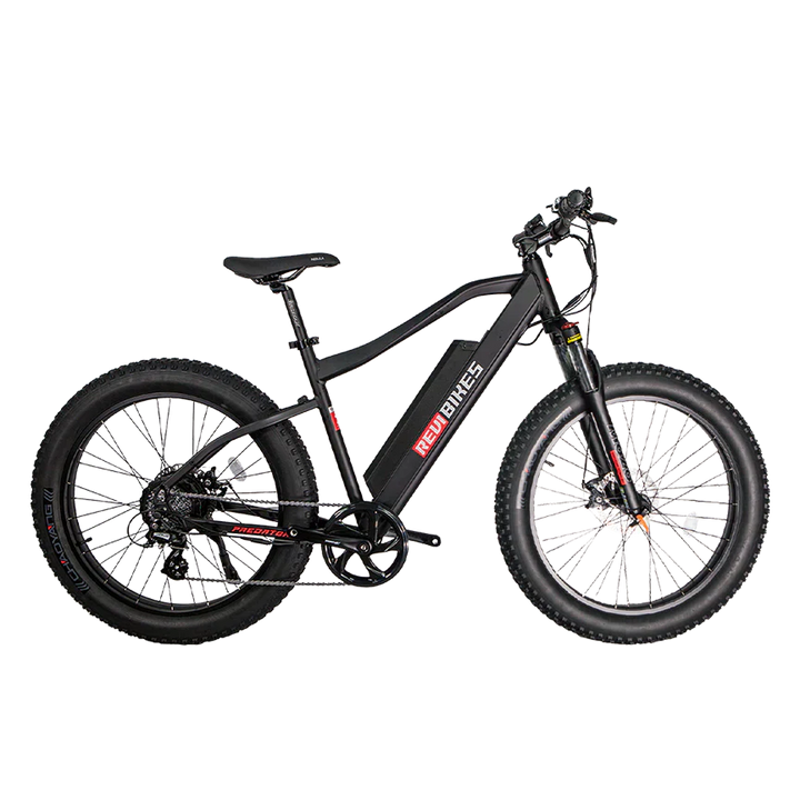 Grey REVI Predator 750w Step Over Ebike 26x4 Fat Tire Electric Fat Tire Mountain eBike