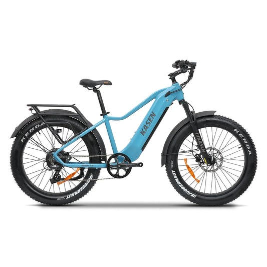 Black KASEN Ranger 2.0 750 w Step Over Ebike 26x4 Fat Fat Tire Electric Beach Cruiser eBike