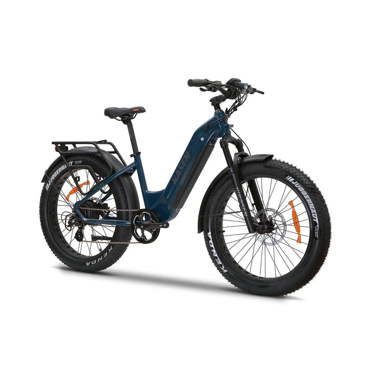 Black KASEN Ranger ST 2.0 750 w Step Thru Ebike 26x4 Fat Fat Tire Electric Beach Cruiser eBike