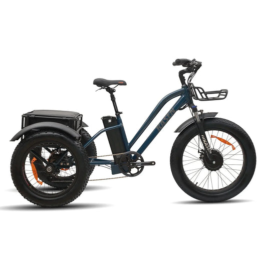 Blue KASEN Trike 500 w Trike Ebike 20x4 Fat Electric Trike 3 Wheel eBike