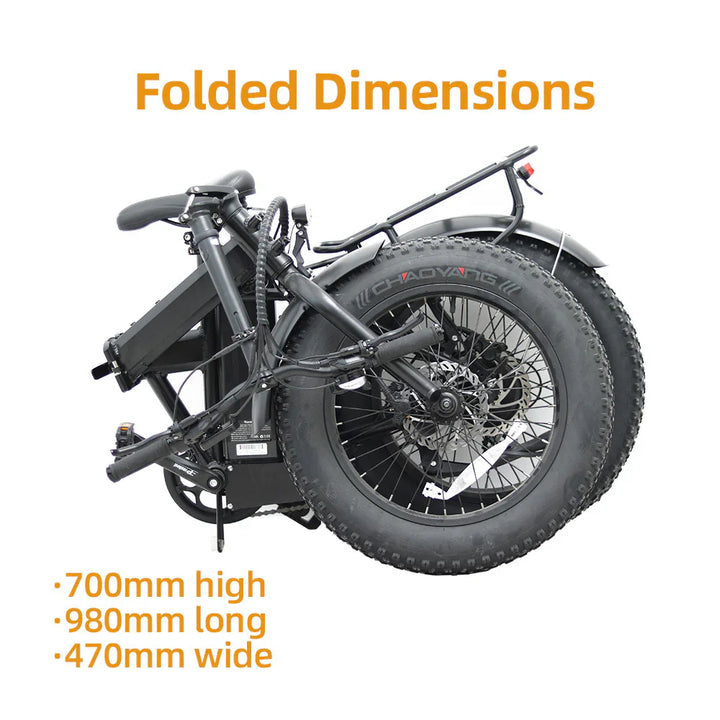  EUNORAU E-FAT-MN 500w Folding eBike 20x4 Fat Electric Folding eBike