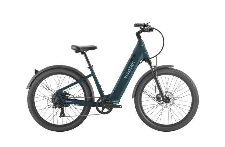 Indigo Gray VELOTRIC Discover 1 Plus 500w Step Thru eBike 26x2.5 Urban Electric Urban eBike