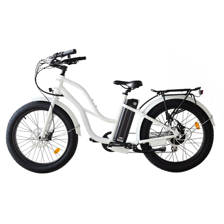  OB eBikes COASTAL CRUISER 52V 24 Thru 750 w Ready to Ride Step Thru Ebike 24x3 Fat Tire Electric Beach Cruiser eBike