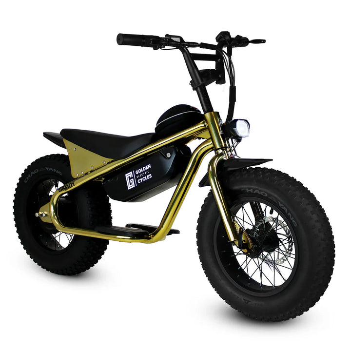 Gold GOLDEN CYCLE Big Boy 350w Micro eBike 16x4 Fat Electric Mini Fat Tire eBike