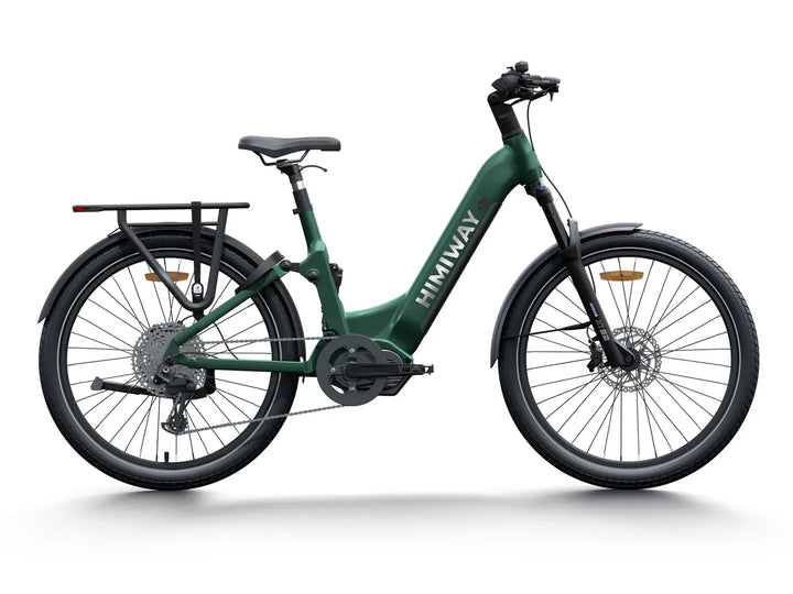 Green HIMIWAY A7 PRO 500 w Step Thru Ebike 27.5x2.4 Fat Electric Beach Cruiser eBike