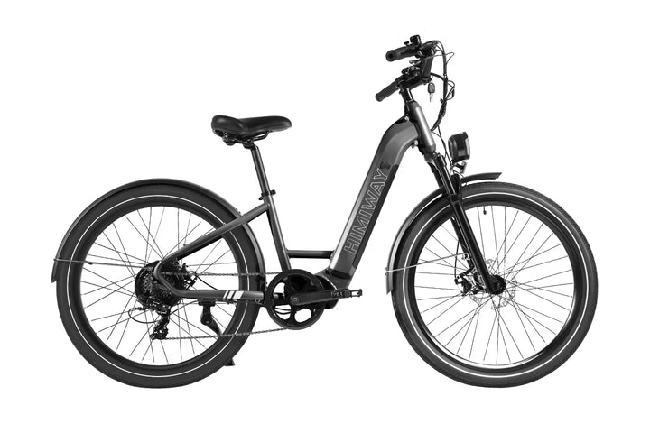 Grey HIMIWAY Rambler 500 w Step Thru Ebike 27.5x2.4 Urban Electric Beach Cruiser eBike