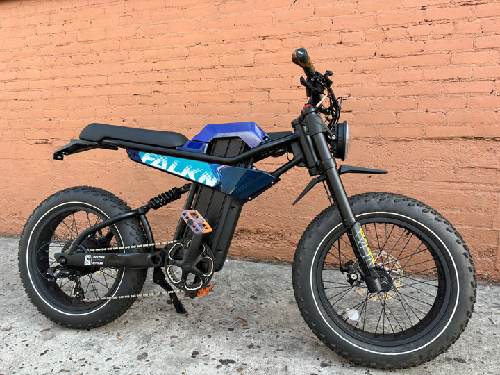 Custom Blue Sunset 750 w Electric e-Moto Style eBike 20x4 Fat tire electric bike - eBike Super Shop