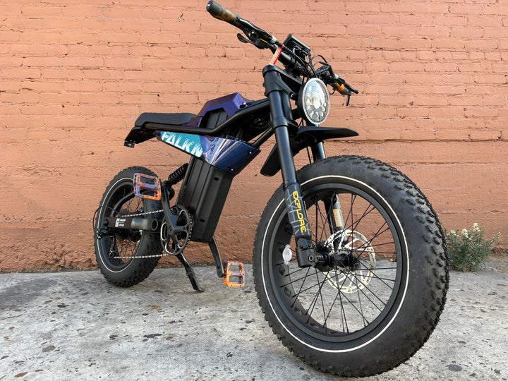 Custom Blue Sunset 750 w Electric e-Moto Style eBike 20x4 Fat tire electric bike - eBike Super Shop