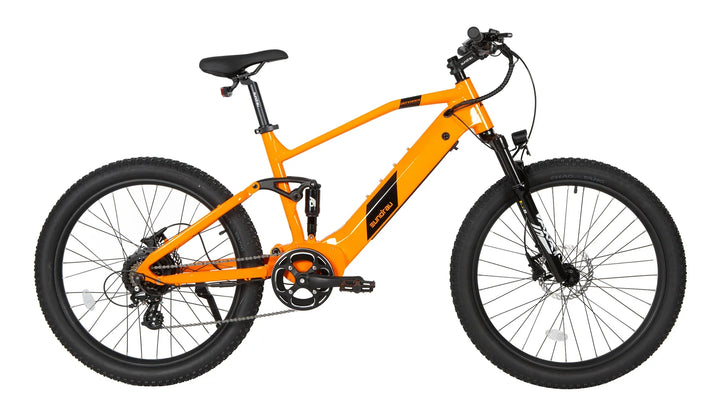 Orange EUNORAU Defender 500w Step Over eBike 27.5x3 Mountain Electric Mountain eBike