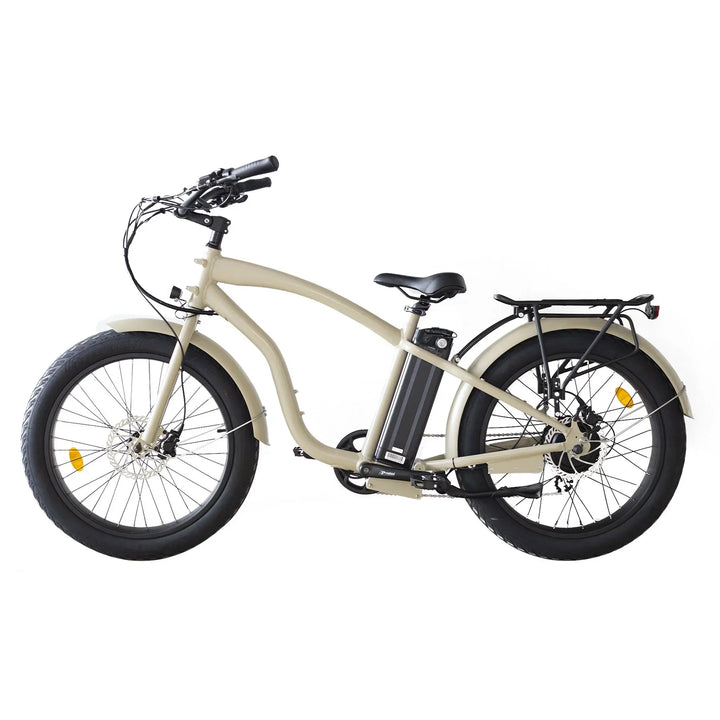  OB eBikes COASTAL CRUISER 52V 24 Over 750 w Ready to Ride Step Over Ebike 24x3 Fat Tire Electric Beach Cruiser eBike