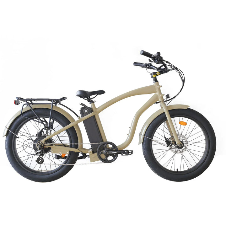  OB eBikes COASTAL CRUISER 52V 24 Over 750 w Ready to Ride Step Over Ebike 24x3 Fat Tire Electric Beach Cruiser eBike