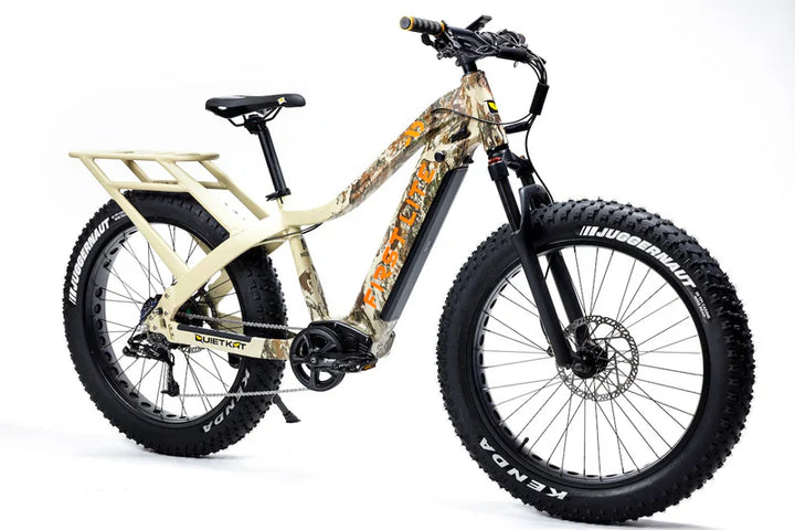 Grey Camo QuietKat Ranger 1000 w Step Over eBike 26x4.5 Fat Electric Fat Tire Mountain eBike