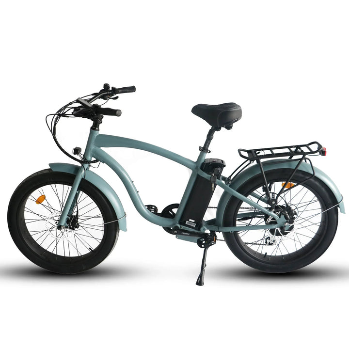  OB eBikes COASTAL CRUISER 52V 24 Over 750 w Ready to Ride Step Over Ebike 24x3 Fat Tire Electric Beach Cruiser eBike