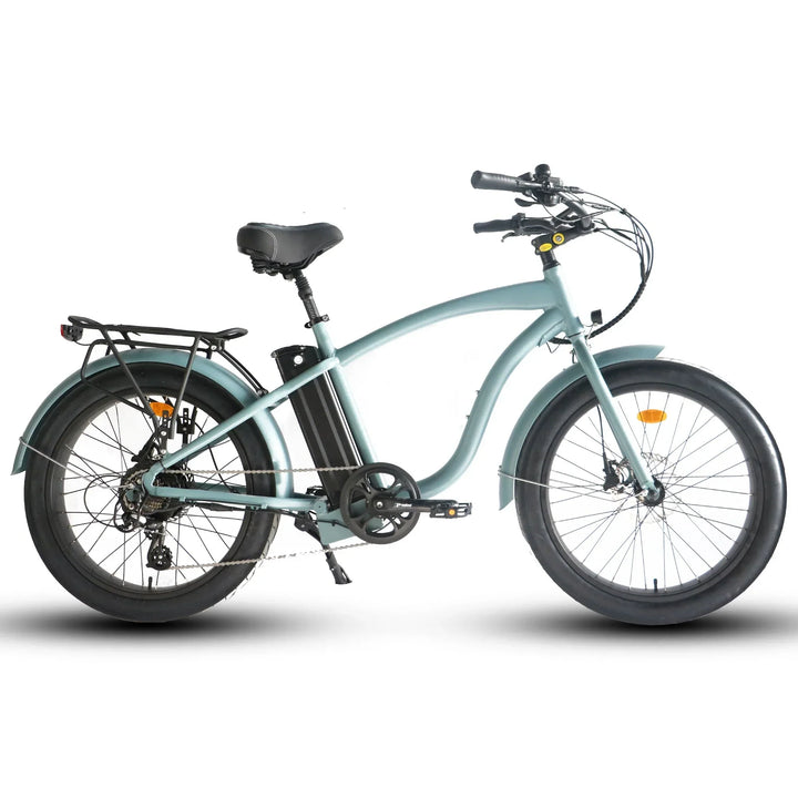  OB eBikes COASTAL CRUISER 52V 24 Over 750 w Ready to Ride Step Over Ebike 24x3 Fat Tire Electric Beach Cruiser eBike