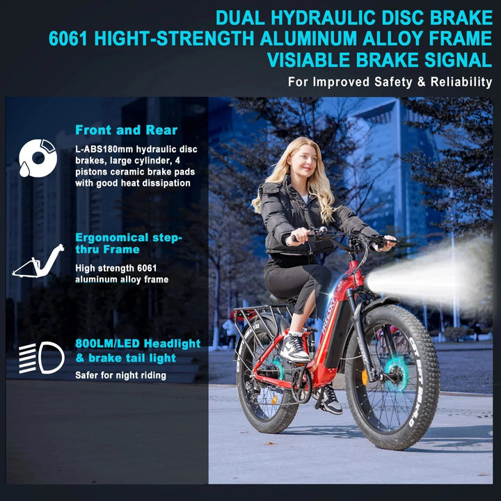 Big Bear eBikes FREESKY Wildcat Pro A - 340 1000 w Ready to Ride Step Thru Ebike 4 Electric Fat Tire Mountain eBike - Mountain eBike - eBike Super Shop