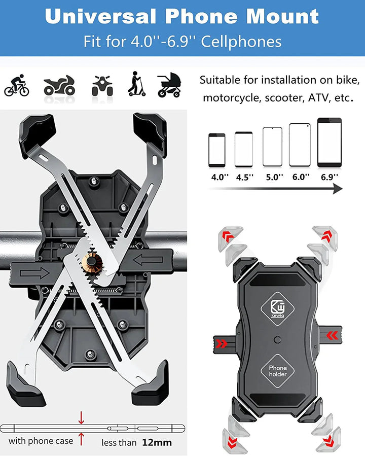 Bike Phone Mount with 360 Degree Rotation & Quick Touch Lock & Release - Accessories - HEB - PHONE - 360 - LG eBike Super Shop