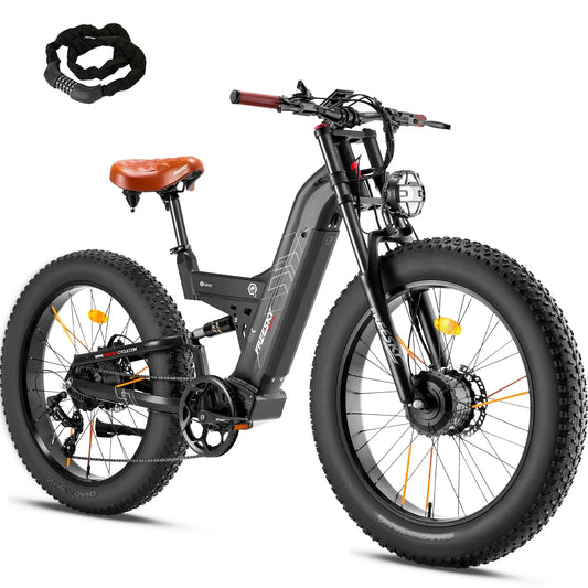 Black FREESKY Warrior M-530 1000 w Mountain Ebike 4 Fat Tire Electric Fat Tire Mountain eBike