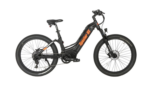 White EUNORAU Specter ST 2024 1000 w Step Thru eBike 27.5x3 Mountain Electric Mountain eBike