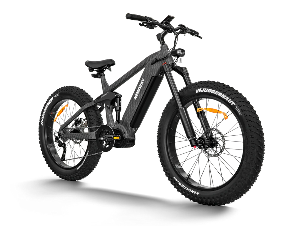 Black HIMIWAY Cobra PRO 1000 w Step Over Ebike 26x4.8 Fat Electric Fat Tire Mountain eBike