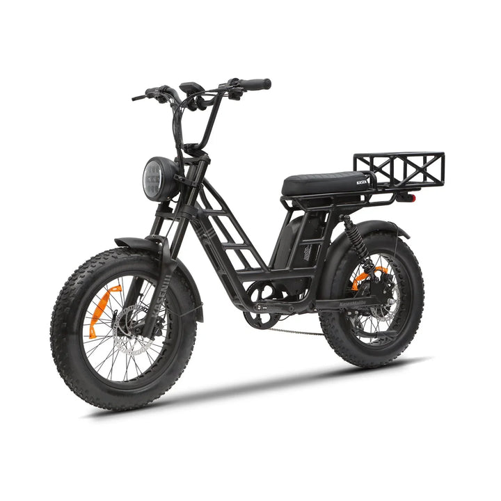 Black KASEN Malibu 1000 w Step Thru Ebike 20x4 Fat Electric Cargo eBike