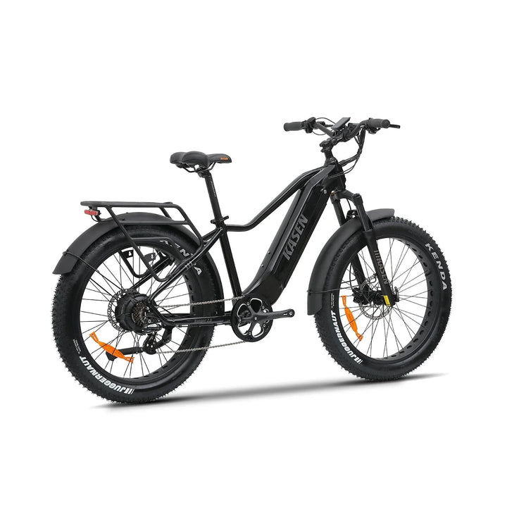 White KASEN Ranger 2.0 750 w Step Over Ebike 26x4 Fat Fat Tire Electric Beach Cruiser eBike