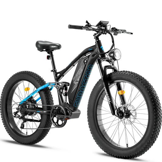 White FREESKY Eurostar M-410 1000 w Mountain Ebike 4 Fat Tire Electric Fat Tire Mountain eBike