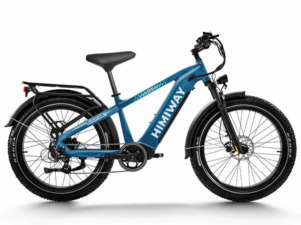 Grey HIMIWAY Zebra  750 w Step Over Ebike 26x4 Fat Electric Fat Tire Mountain eBike