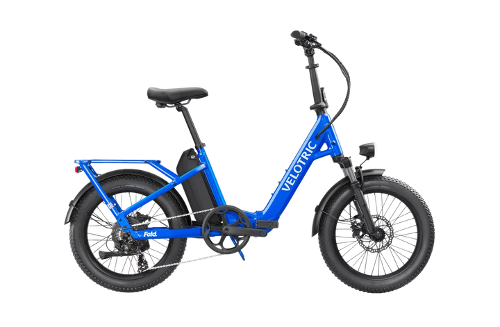 Pearl White VELOTRIC Fold 1 750w Folding eBike 20x3 Fat Electric Folding eBike