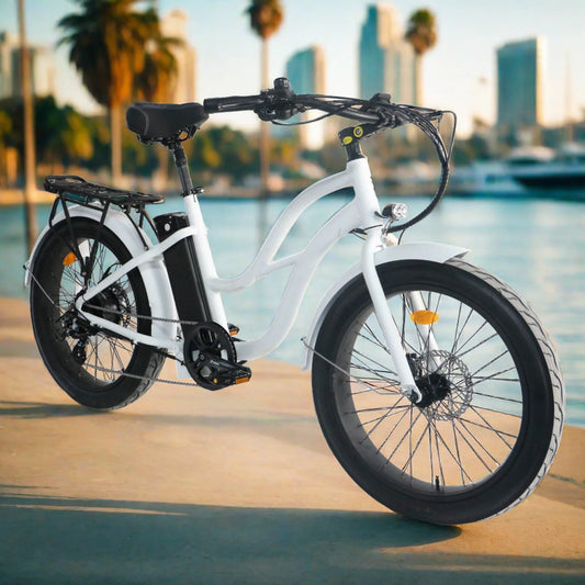 Coastal Cruiser 52V 24 Thru 750W Step Thru Ebike 24x3 Fat Tire Fat Tire Cruiser by Coastal Cruiser - Electric Bike Super Shop