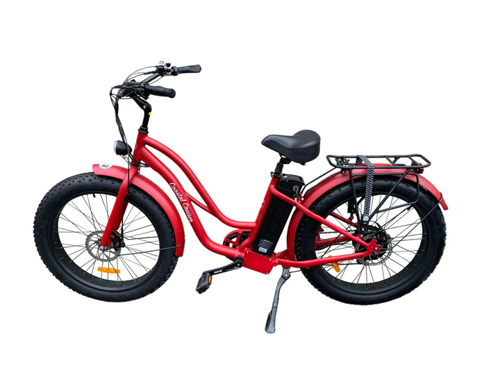 Coastal Cruiser 52V 26 Thru 750W Step Thru Ebike 26x4 Fat Tire Fat Tire Electric Beach Cruiser - Fat Tire Cruiser eBike - eBike Super Shop