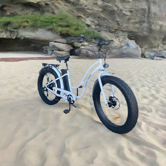 Coastal Cruiser 52V 26 Thru 750W Step Thru Ebike 26x4 Fat Tire Fat Tire Electric Beach Cruiser by Coastal Cruiser - Electric Bike Super Shop