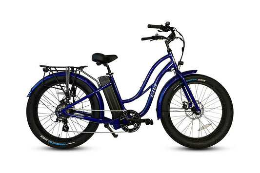 ELUX Tahoe 500 w Step Thru eBike 26x3.5 Fat Fat Tire Electric Beach Cruiser eBike