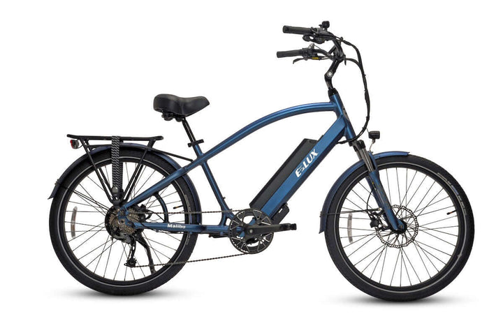 Black ELUX Malibu 500 w Step Over eBike 26x2.1 Street Electric Beach Cruiser eBike