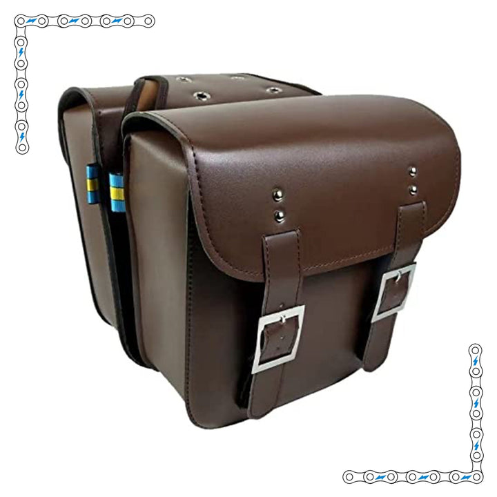 eBike Dark Brown Leather Saddle Bags for ebike - Accessories - eBike Super Shop