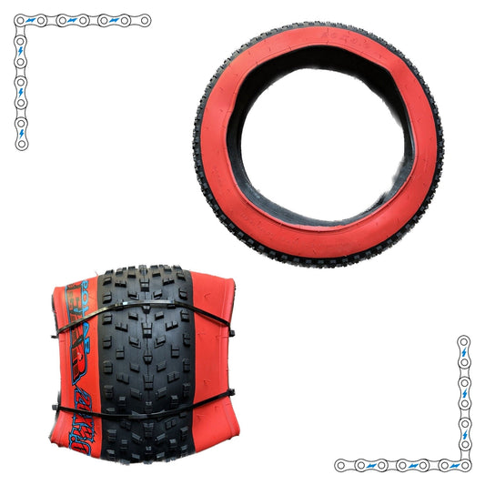 eBike Tires 20" x 4" Red Wall Knobby for Fat Tire Electric Bike by Electric Bike Super Shop - Electric Bike Super Shop