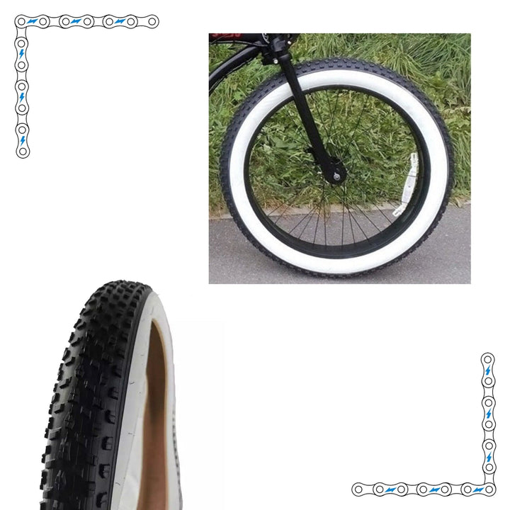 eBike Tires 24" x 3" White Wall Knobby for Fat Tire Electric Bike by Electric Bike Super Shop - Electric Bike Super Shop