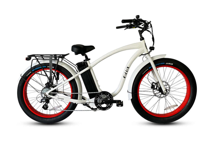 ELUX Tahoe 500 w Step Over eBike 26x3.5 Fat Fat Tire Electric Beach Cruiser eBike - Fat Tire Cruiser eBike - eBike Super Shop