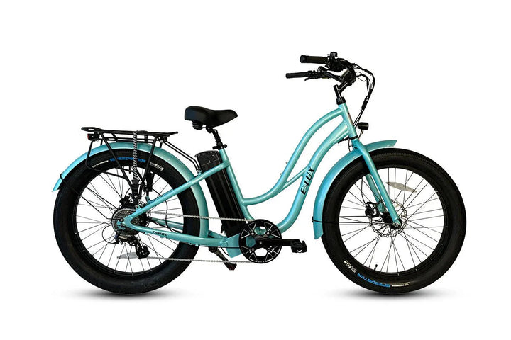 ELUX Tahoe 500 w Step Thru eBike 26x3.5 Fat Fat Tire Electric Beach Cruiser eBike - Fat Tire Cruiser eBike - eBike Super Shop