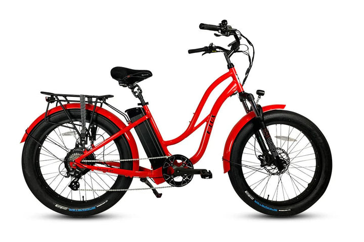 ELUX Tahoe GT 750 w Step Thru eBike 26x3.5 Fat Fat Tire Electric Beach Cruiser eBike - Fat Tire Cruiser eBike - eBike Super Shop